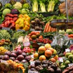 Colorful produce and spices at an Anatolian food market